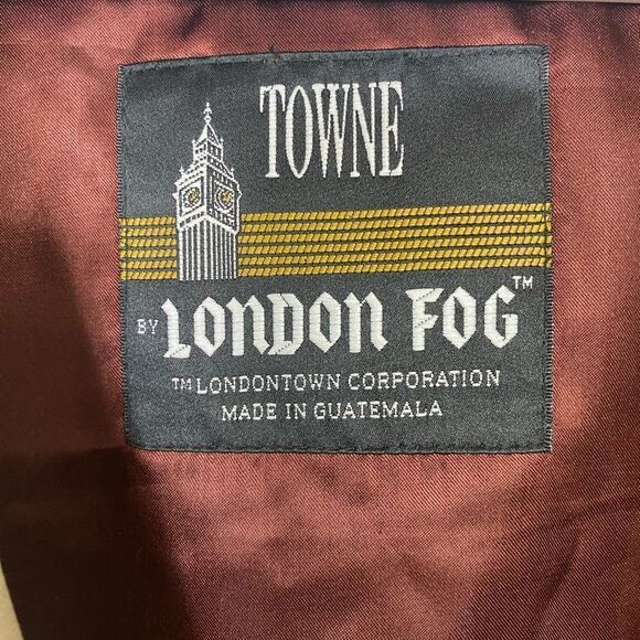 London Fog Towne 46R Khaki trench coat w/ removable fleece lining - Picture 8 of 9